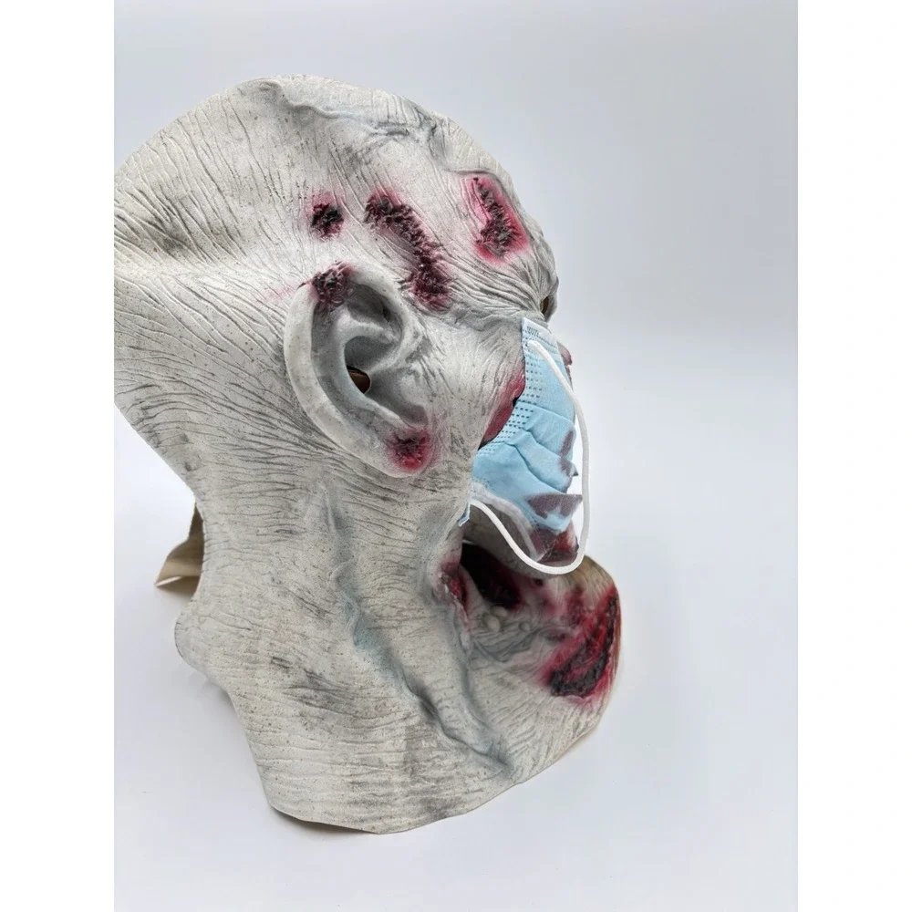 Zombie Full Head Latex Mask Bloody Surgical Mask Horror Halloween Adult Prop